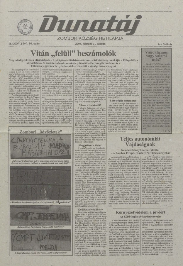 Dunatáj, 3. évf. 2001. február 7. 96. sz.