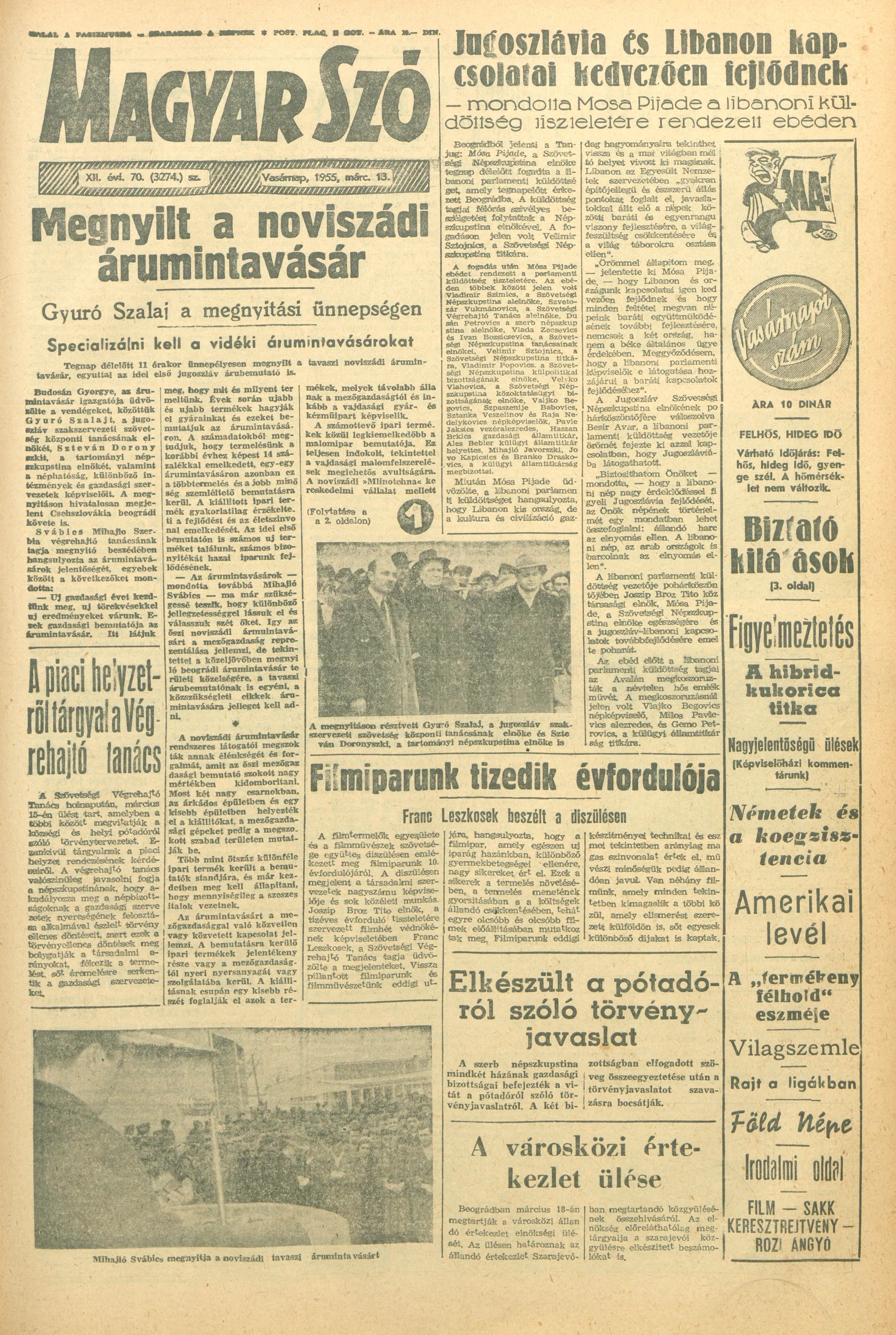 Magyar Szó, 12. évf. 1955. március 13. 70. sz. 1–12. oldal