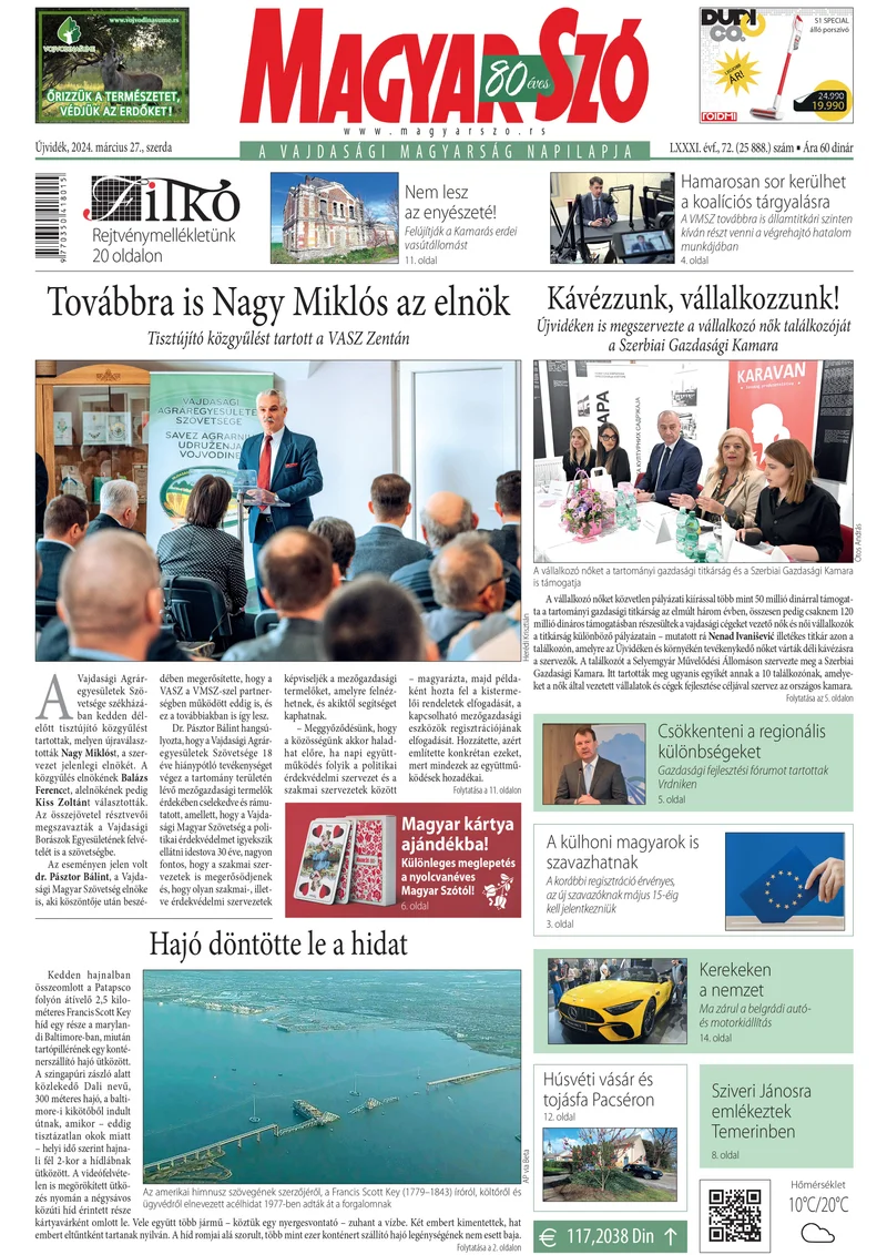 Magyar Szó, 81. évf. 2024. március 27. 72. sz. 1–16. oldal