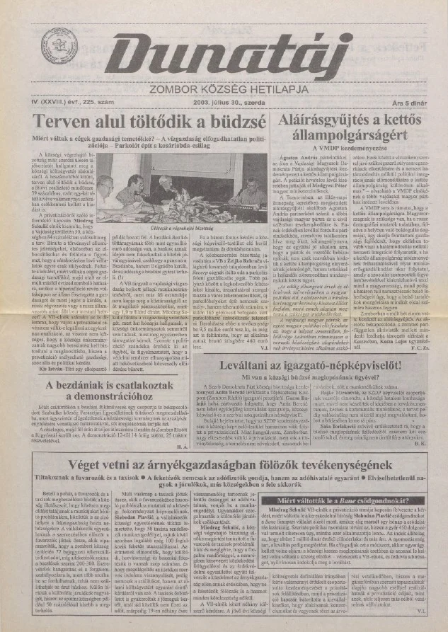 Dunatáj, 5. évf. 2003. július 30. 225. sz.