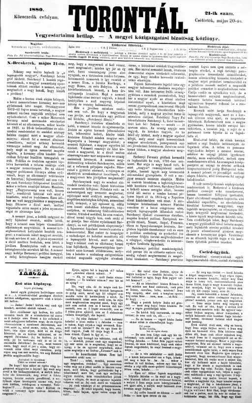 Torontál, 9. évf. 1880. május 20. 21. sz.