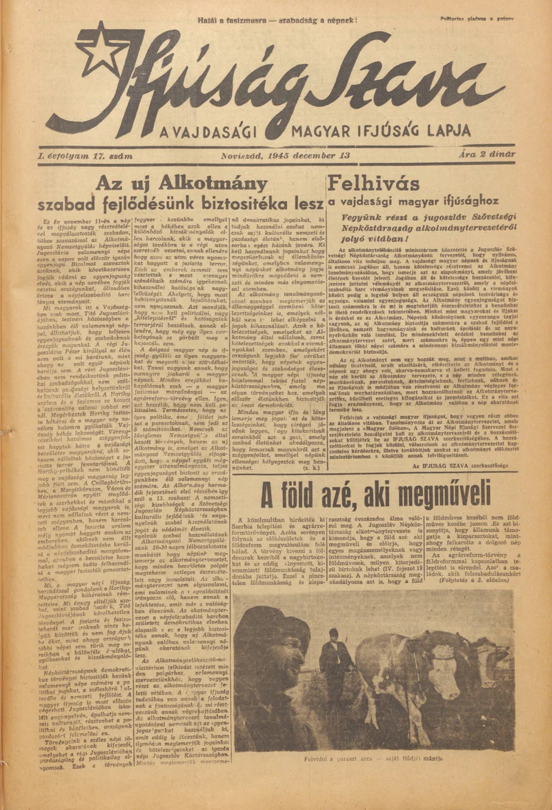 Ifjúság Szava, 1. évf. 1945. december 13. 17. sz.