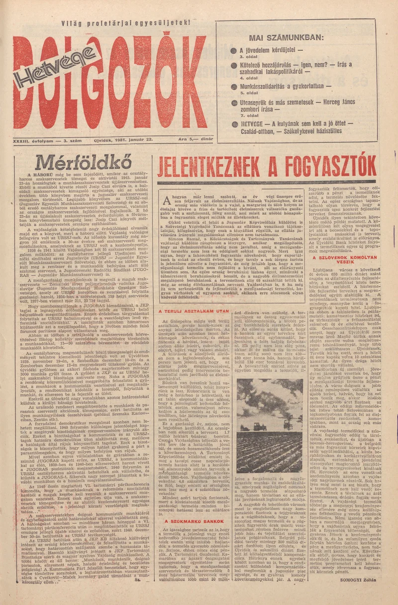 Dolgozók, 35. évf. 1981. január 22. 3. sz.