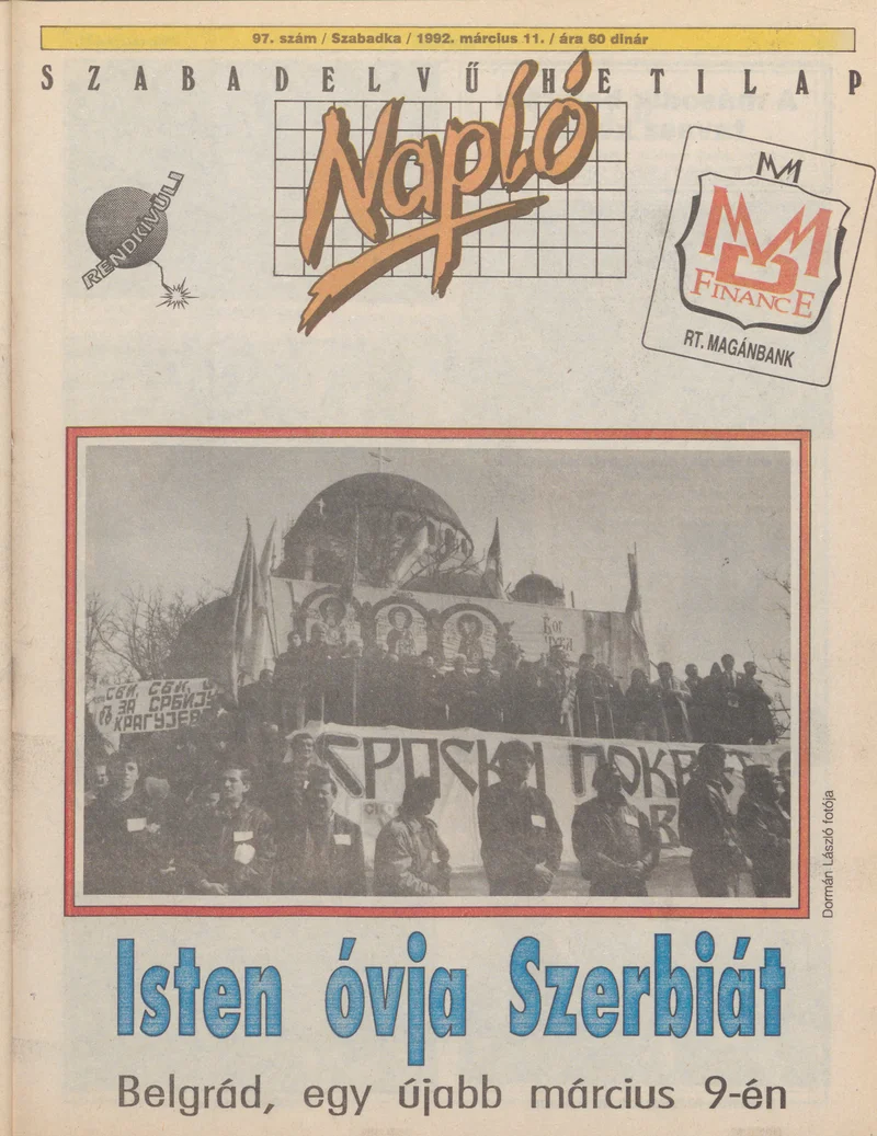 Napló - Szabadelvű hetilap, 3. évf. 1992. március 11. 97. sz.
