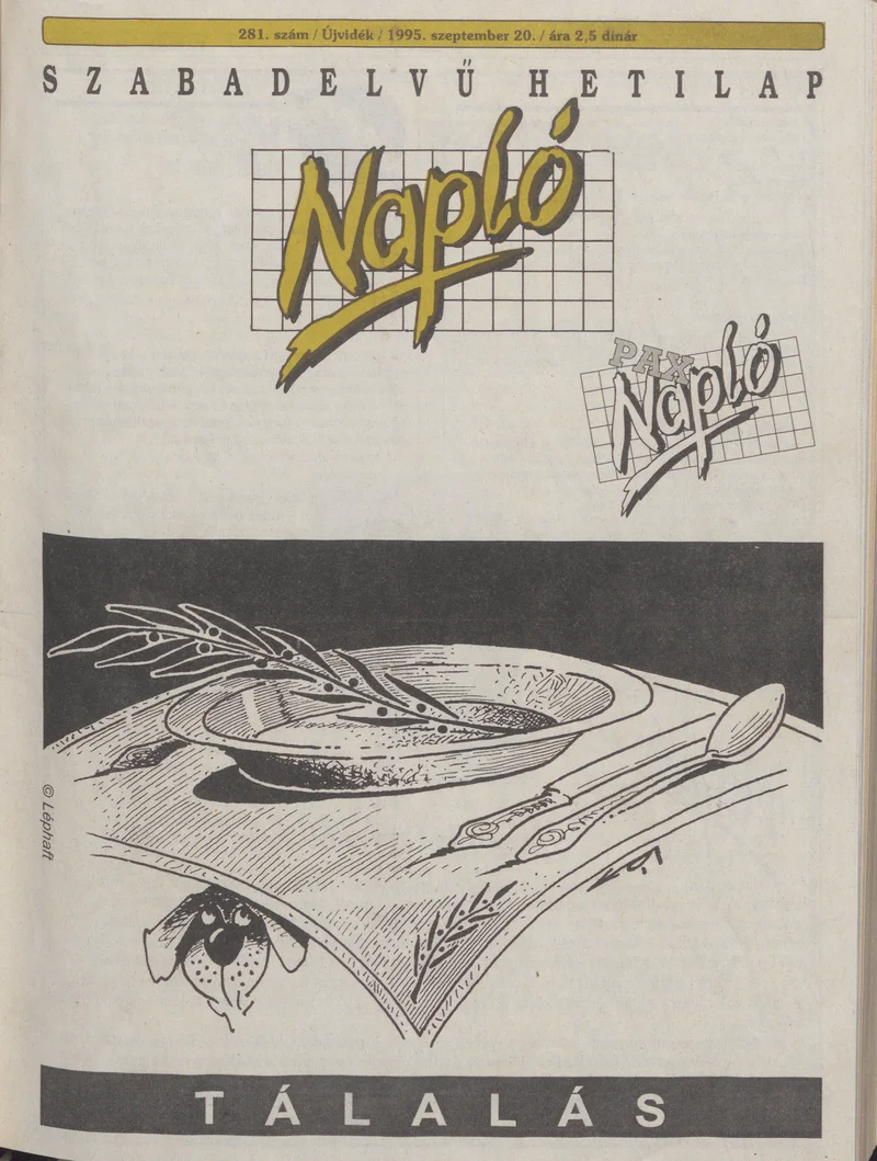 Napló - Szabadelvű hetilap, 6. évf. 1995. szeptember 20. 281. sz.