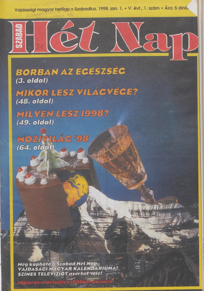 Szabad Hét Nap, 5. évf. 1998. január 1. 1. sz.