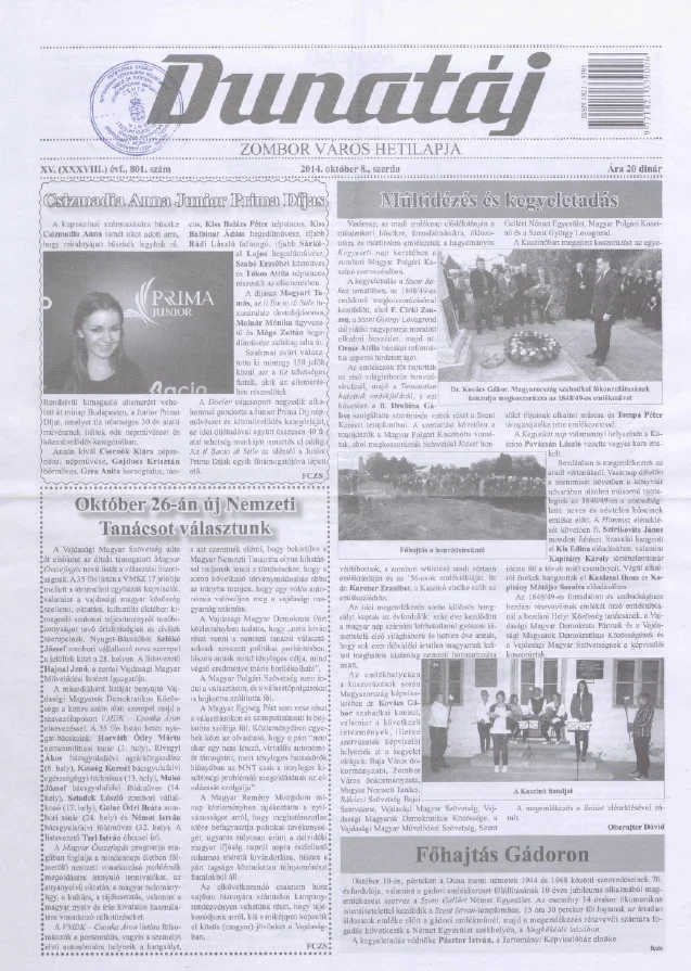 Dunatáj, 16. évf. 2014. október 8. 801. sz.