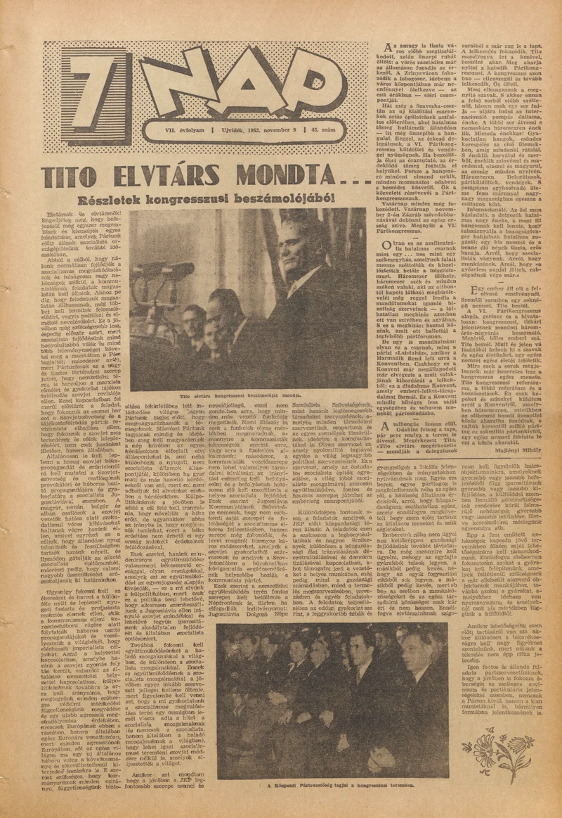 7 Nap, 7. évf. 1952. november 9. 45. sz. 1–12. oldal