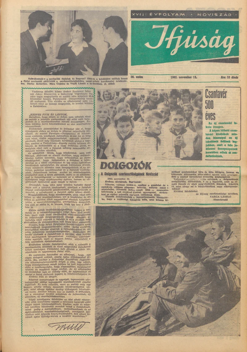 Ifjúság, 18. évf. 1962. november 15. 38. sz.