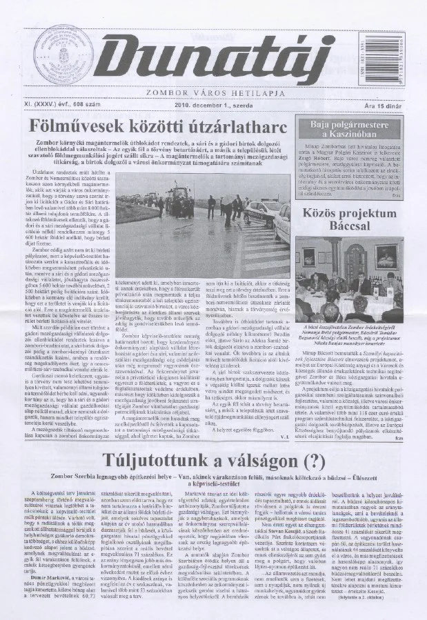 Dunatáj, 12. évf. 2010. december 1. 608. sz.