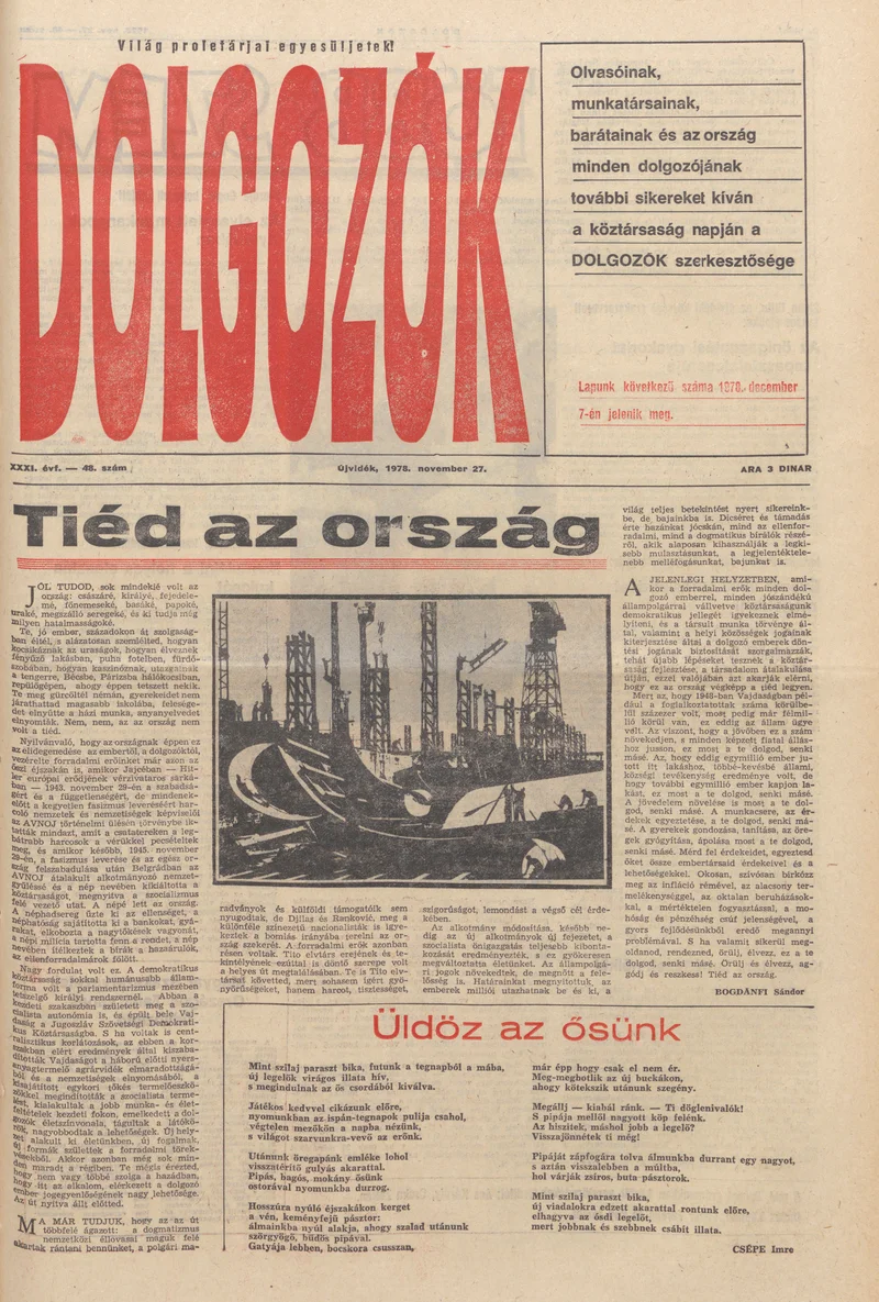 Dolgozók, 32. évf. 1978. november 27. 48. sz.