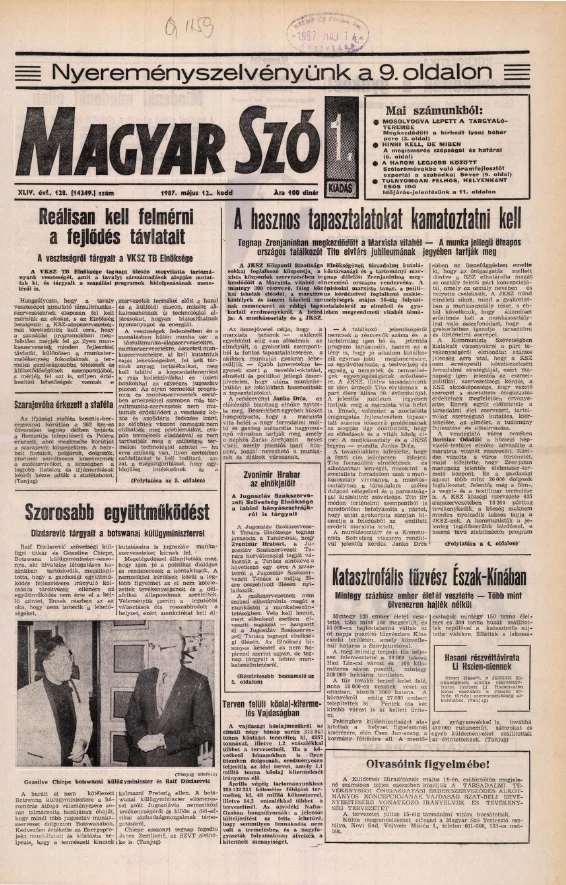 Magyar Szó, 44. évf. 1987. május 12. 128. sz. 1–20. oldal
