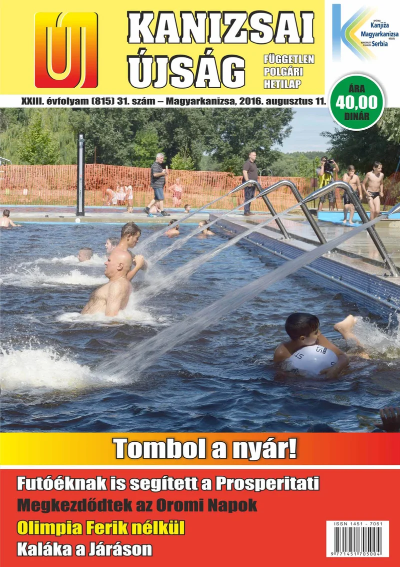 Új Kanizsai Újság, 23. évf. 2016. augusztus 11. 31. sz.