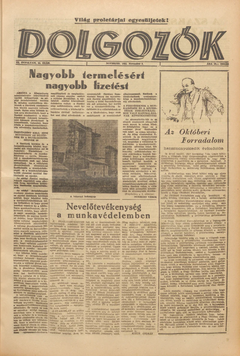 Dolgozók, 9. évf. 1955. november 8. 44. sz.