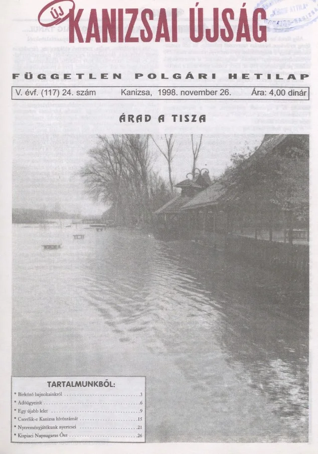 Új Kanizsai Újság, 5. évf. 1998. november 26. 24. sz.
