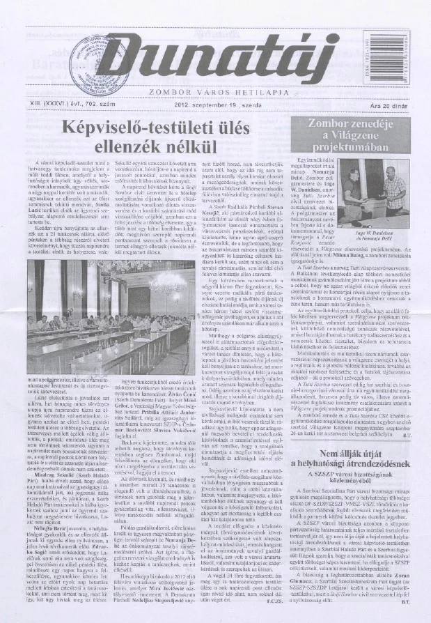 Dunatáj, 14. évf. 2012. szeptember 19. 702. sz.