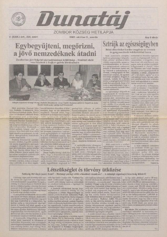 Dunatáj, 5. évf. 2003. október 8. 235. sz.
