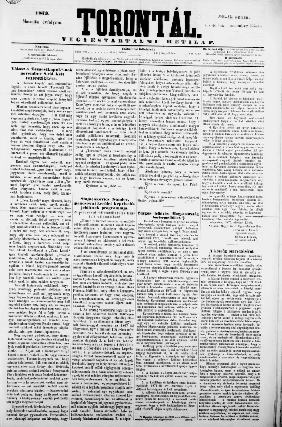 Torontál, 2. évf. 1873. november 13. 46. sz.