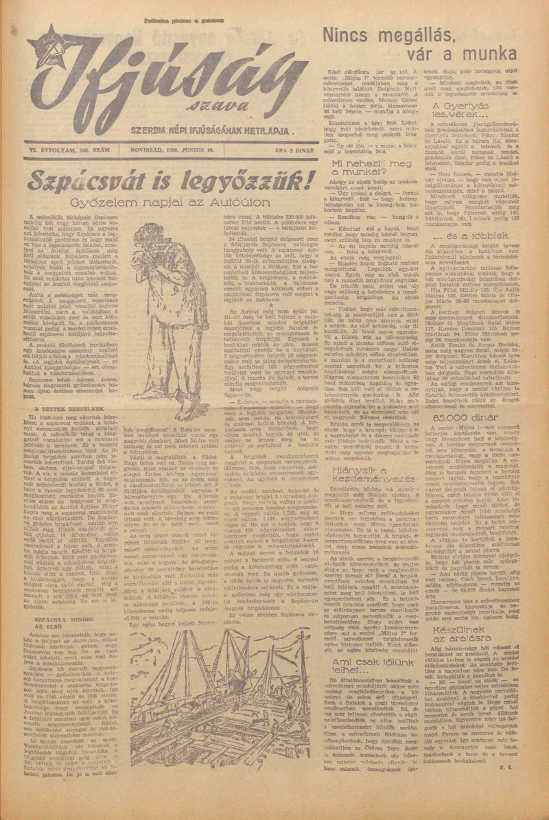 Ifjúság Szava, 6. évf. 1950. június 10. 248. sz.