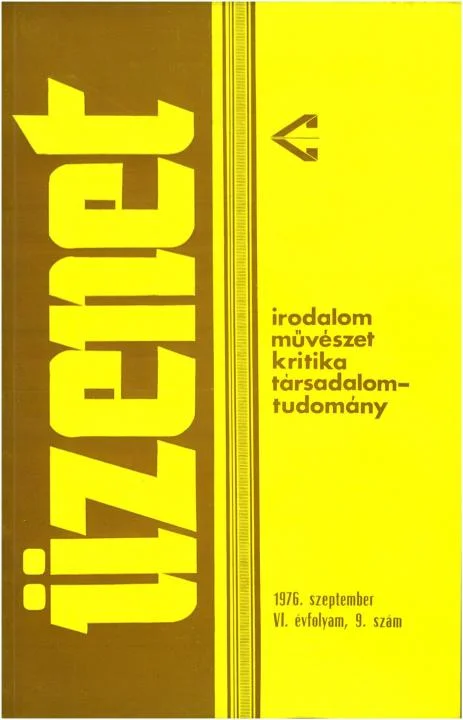 Üzenet, 6. évf. 1976. szeptember. 9. sz. 435–524. oldal