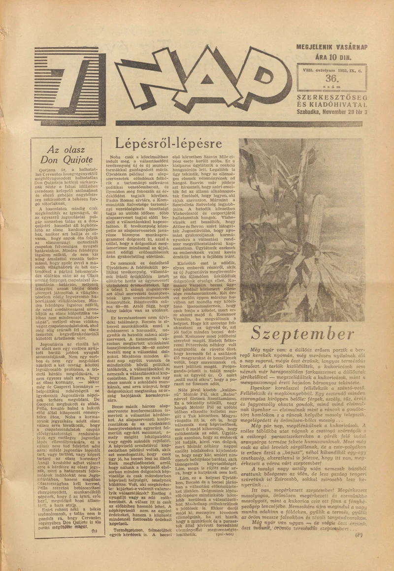7 Nap, 8. évf. 1953. szeptember 6. 36. sz. 1–16. oldal