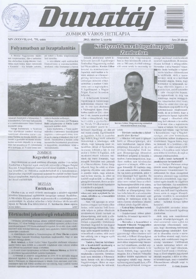 Dunatáj, 15. évf. 2013. október 2. 751. sz.