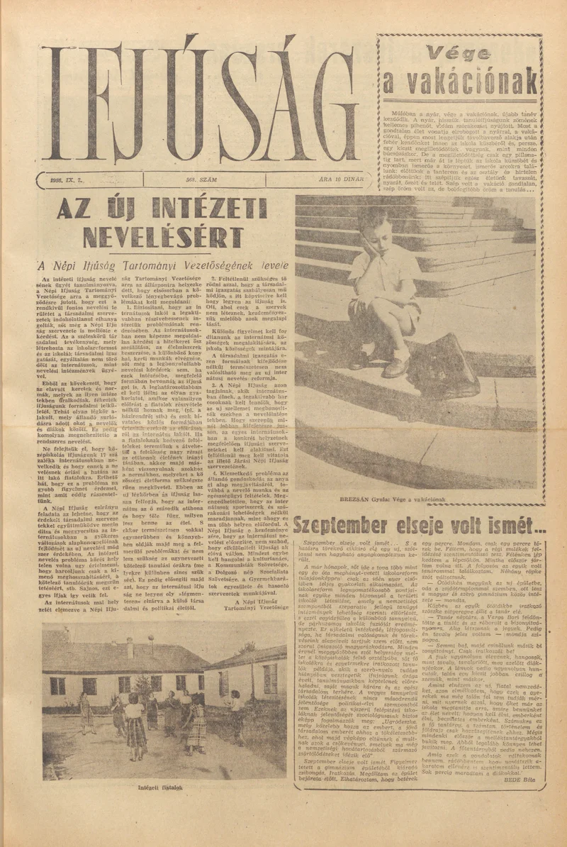 Ifjúság, 12. évf. 1956. szeptember 7. 568. sz.