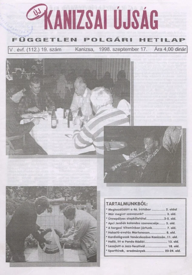 Új Kanizsai Újság, 5. évf. 1998. szeptember 17. 19. sz.