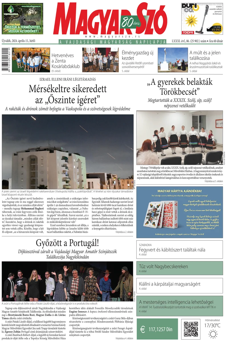 Magyar Szó, 81. évf. 2024. április 15. 86. sz. 1–16. oldal