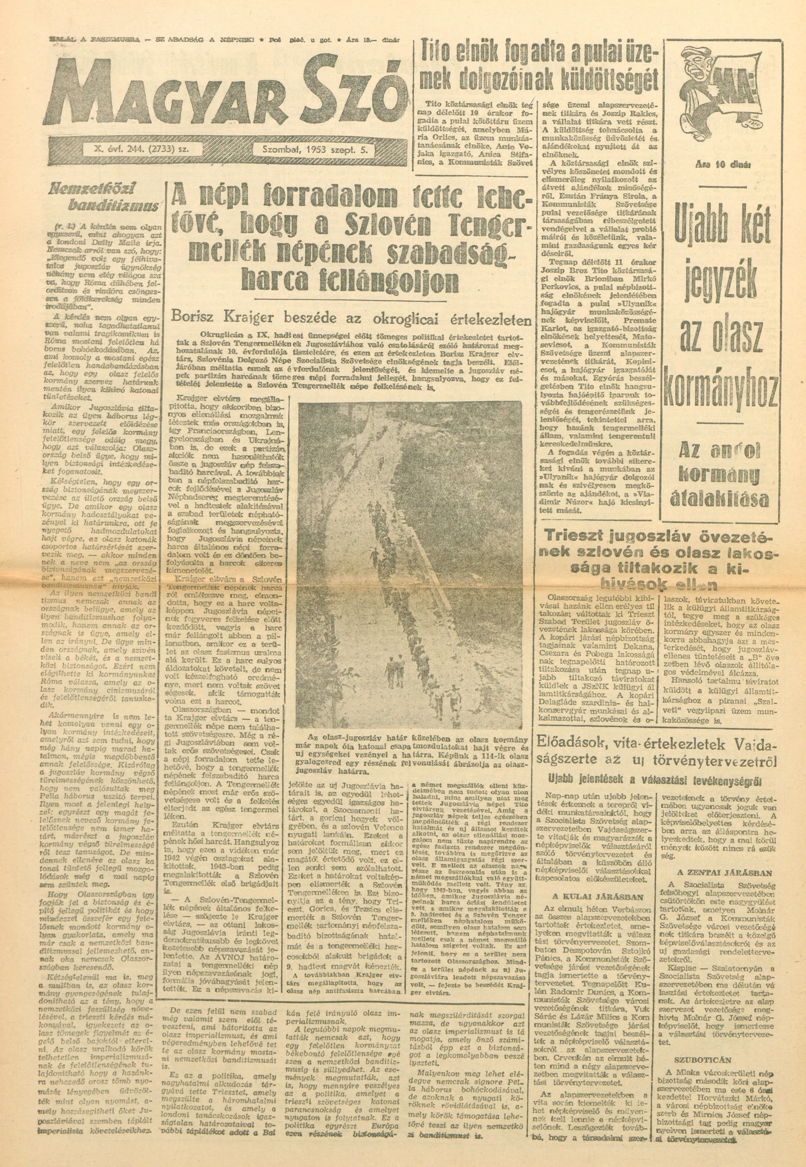 Magyar Szó, 10. évf. 1953. szeptember 5. 244. sz. 1–8. oldal