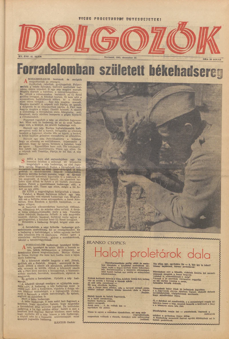Dolgozók, 15. évf. 1961. december 22. 51. sz.
