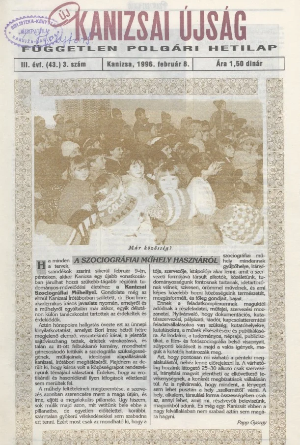 Új Kanizsai Újság, 3. évf. 1996. február 8. 3. sz.