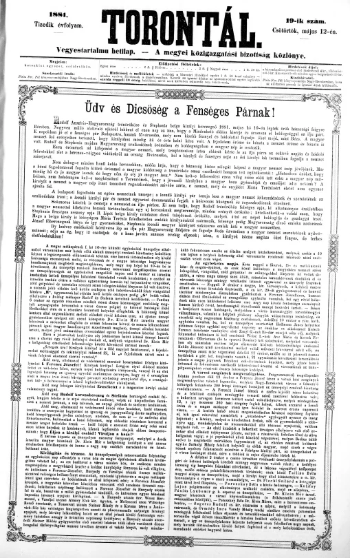 Torontál, 10. évf. 1881. május 12. 19. sz.