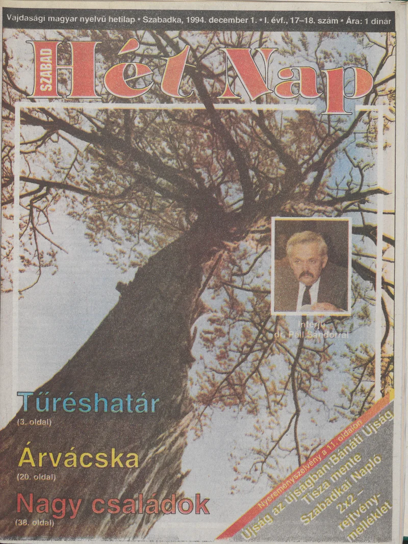 Szabad Hét Nap, 1. évf. 1994. december 1. 17–18. sz.