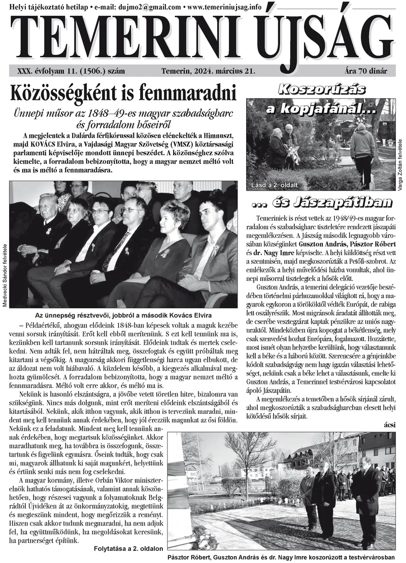Temerini Újság, 30. évf. 2024. március 21. 11. sz.