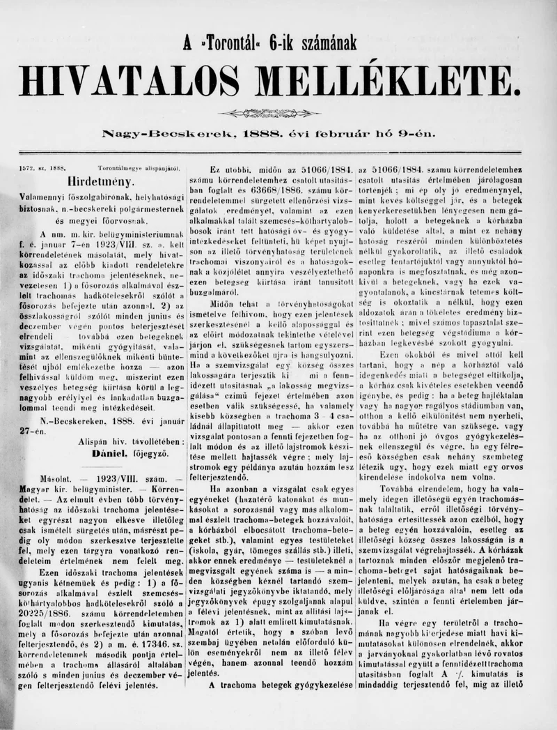 A Totontál  hivatalos melléklete, 1. évf. 1888. február 9. 6. sz.