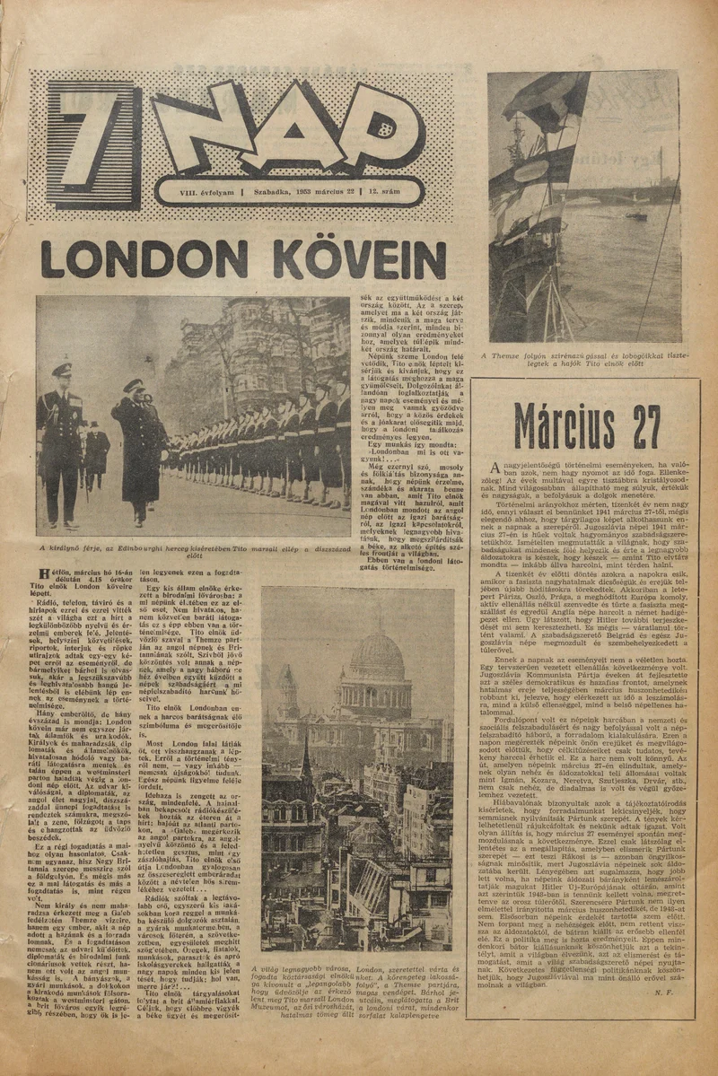 7 Nap, 8. évf. 1953. március 22. 12. sz. 1–12. oldal