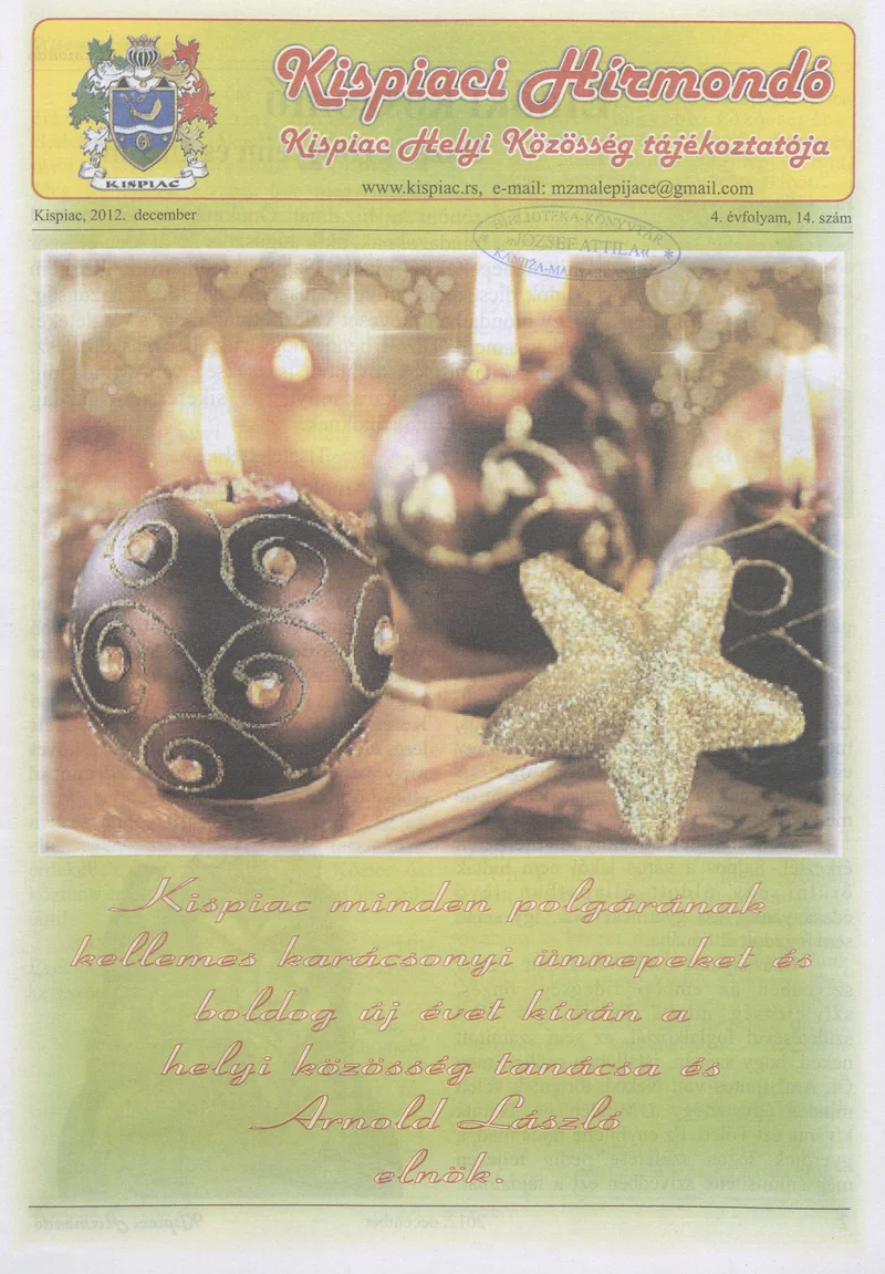 Kispiaci Hírmondó, 4. évf. 2012. december 1. 14. sz.