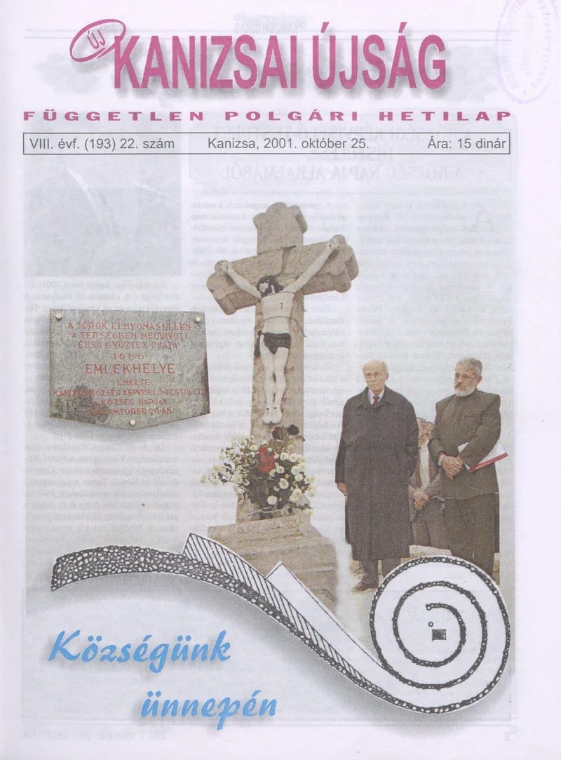 Új Kanizsai Újság, 8. évf. 2001. október 25. 22. sz.