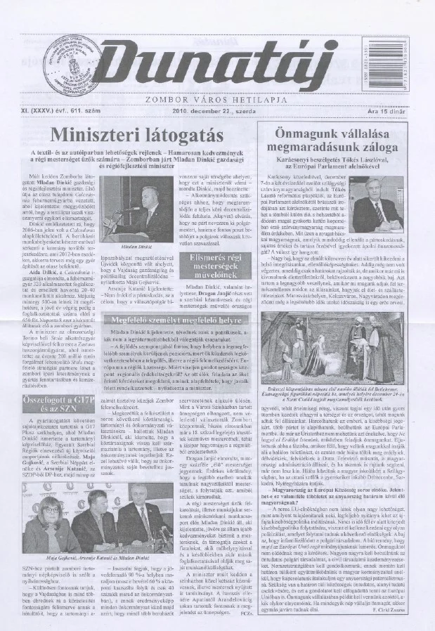 Dunatáj, 12. évf. 2010. december 22. 611. sz.