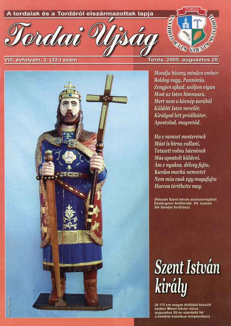 Tordai Újság, 8. évf. 2005. augusztus 20. 3. sz. 1–24. oldal