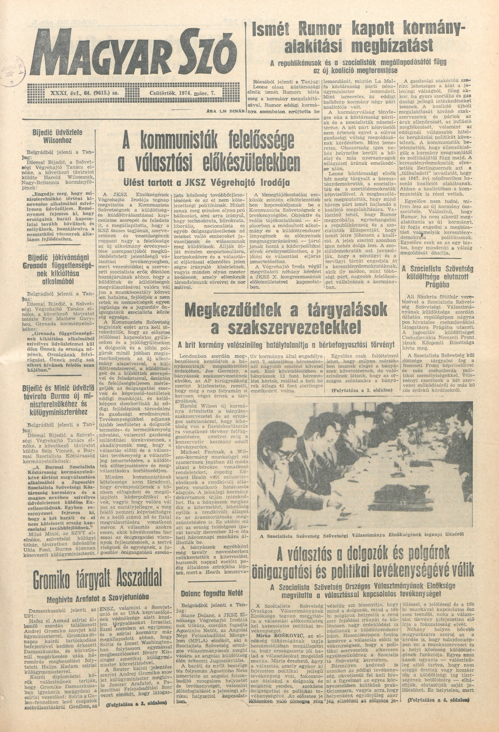 Magyar Szó, 31. évf. 1974. március 7. 64. sz. 1–20. oldal