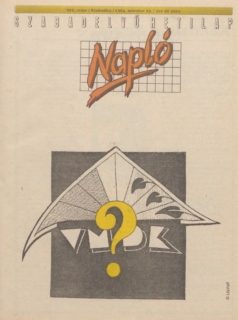 Napló - Szabadelvű hetilap, 5. évf. 1994. március 23. 203. sz.