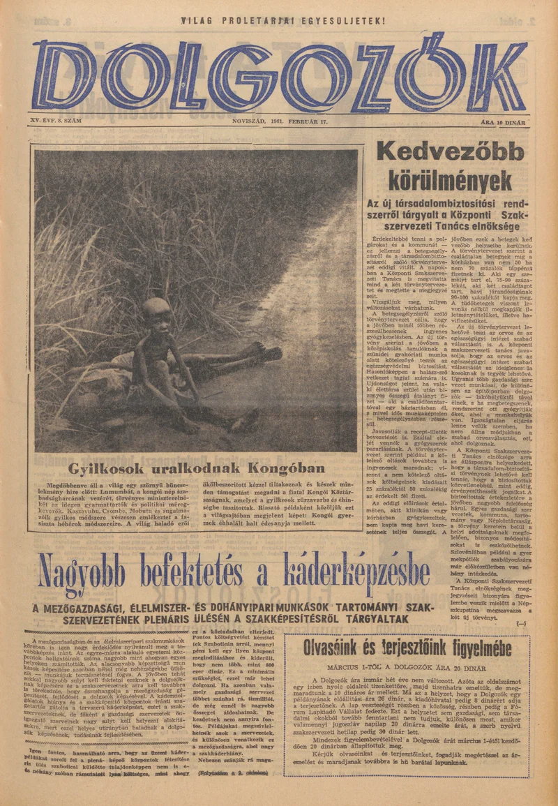 Dolgozók, 15. évf. 1961. február 17. 8. sz.