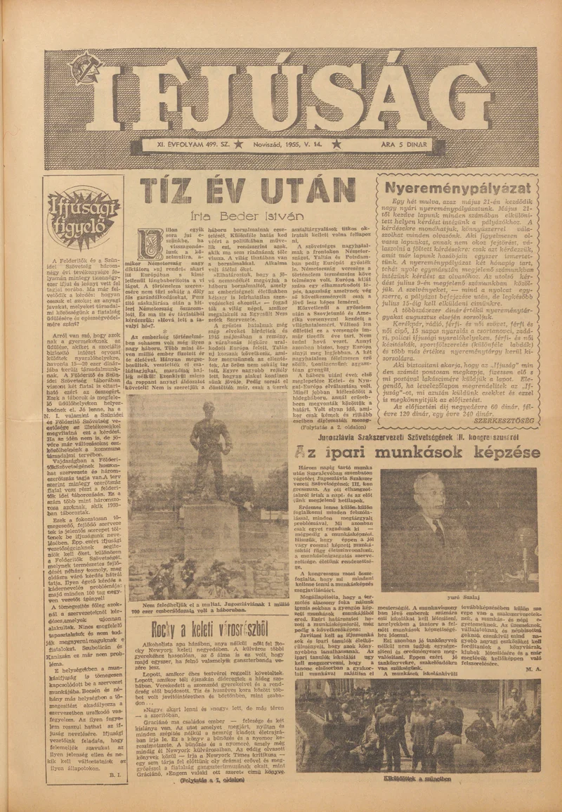 Ifjúság, 11. évf. 1955. május 14. 499. sz.