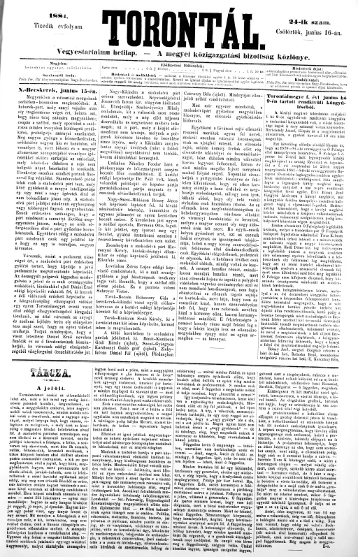Torontál, 10. évf. 1881. június 16. 24. sz.