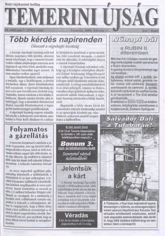 Temerini Újság, 6. évf. 2000. február 17. 7. sz.