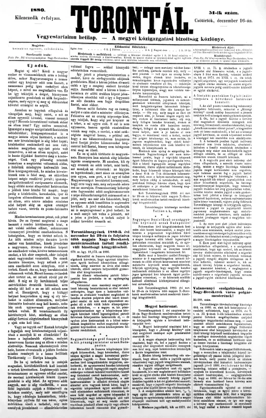 Torontál, 9. évf. 1880. december 16. 51. sz.