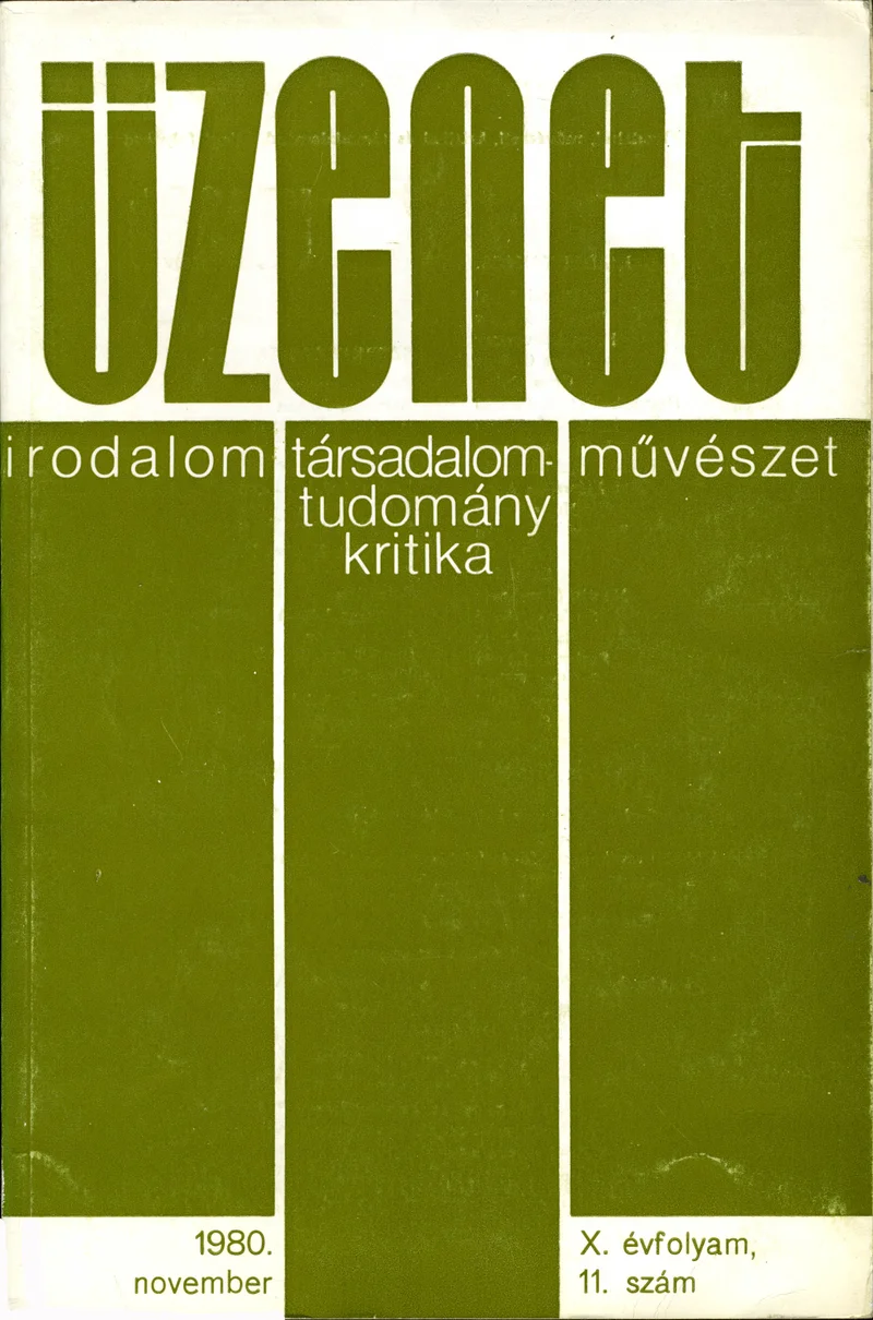 Üzenet, 10. évf. 1980. november. 11. sz. 569–642. oldal