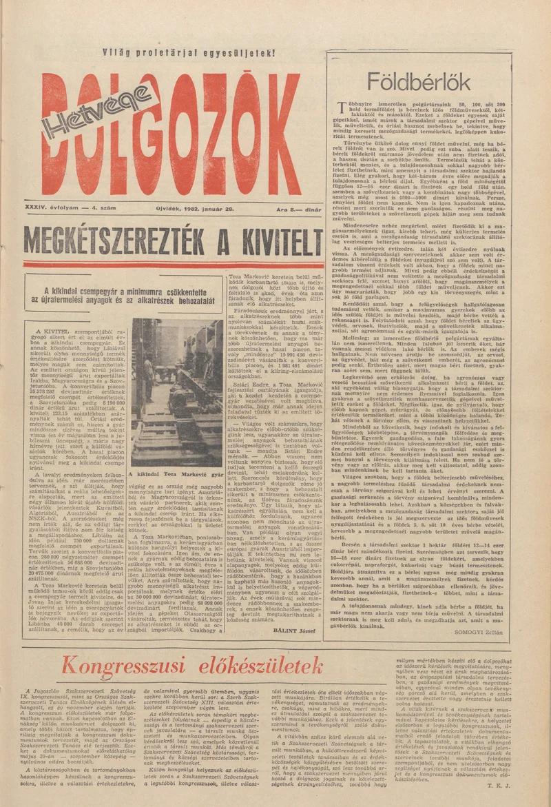 Dolgozók, 36. évf. 1982. január 28. 4. sz.